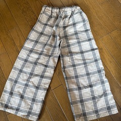 チェックワイドパンツ　150サイズの画像