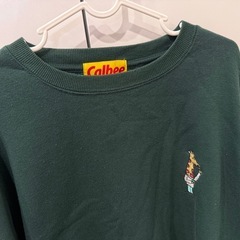 USED品 Calbee じゃがりこ ダークグリーン トレーナー 裏起毛 3Lの画像