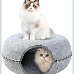 定価3880円✨️ 美品 にゃんホール 猫ドーナツ 猫用ベッド キャットドーナツ 猫トンネルの画像