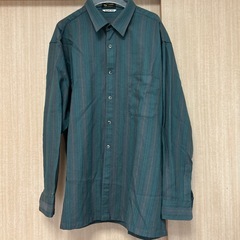 TOKIOS シャツ ストライプ グリーン　 トキオス 古着　80s 90s  L Lサイズ の画像