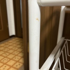 キッチンワゴン スチール・木製 ホワイトの画像