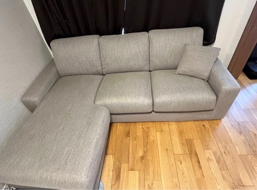 ニトリの布張りカウチソファ「NポケットA1N ロータイプ DR-BE」