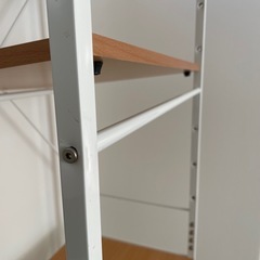 【前橋市直接引き取り限定】可動棚　スチールラック　木　ナチュラル　ホワイト　ワイヤーネット付きの画像