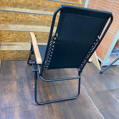 ジ449/ リクライニングチェア 折りたたみ 椅子 おしゃれ 一人用 無段階 角度調整 ハイバック ハンモック サウナ 整い椅子 ヘッドレスト欠品 キャンプ ブラックの画像