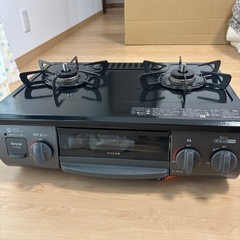 2024　リンナイ ガステーブル ガスコンロ プロパンガスLPG用 幅約56cm 片面焼きグリル 左強火力 KG35NBKL/LP ブラックの画像