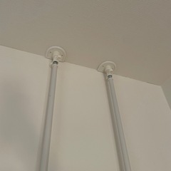 【前橋市直接引き取り限定】洗濯機上突っ張りラック　可動棚　ニトリ　IKEA 白　の画像