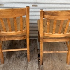【現状品】 木製チェア 2脚の画像