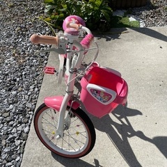 補助輪付き自転車　16インチ　ディズニープリンセス　サイドスタンド付きの画像