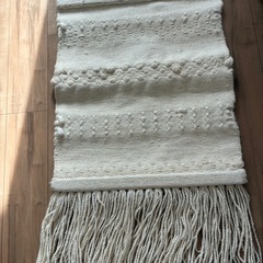 unico アイボリー編み込みウォールタペストリーの画像