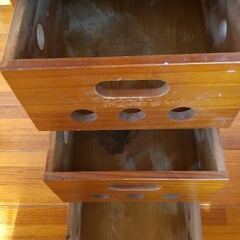 木製キッチンワゴン キャスター付き キッチンカー タイル張り　差し上げますの画像