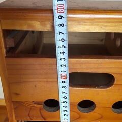 木製キッチンワゴン キャスター付き キッチンカー タイル張り　差し上げますの画像