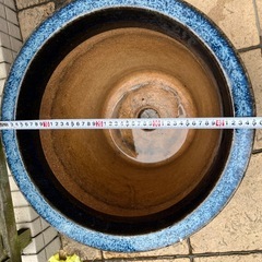 【取引中
】美しいブルーの陶器植木鉢の画像