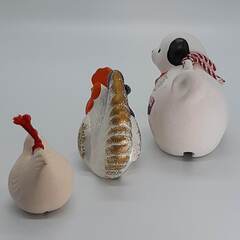 開運土鈴　戌・酉 イヌ・トリ　置物鈴　酉は2個の画像