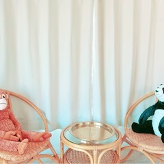 籐　ラタン　椅子　テーブル　セット　チェア　アンティーク　の画像