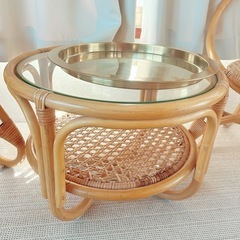 籐　ラタン　椅子　テーブル　セット　チェア　アンティーク　の画像