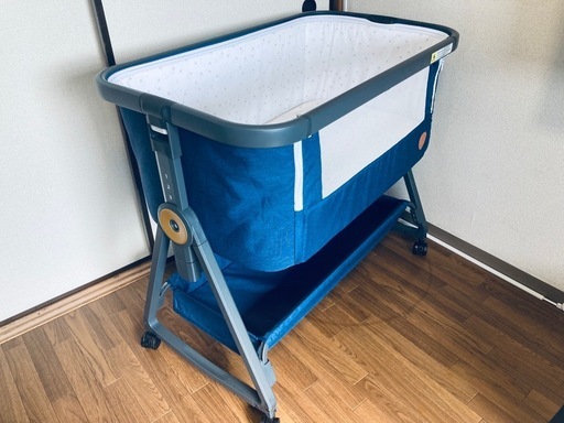 ?美品? HZDMJ ベビーベッド 折りたたみ 添い寝 新生児用 (0〜24ヶ月) ? 高さ6段階／静音昇降機能付き