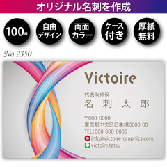 名刺印刷 100枚 両面 フルカラー 紙ケース付 No.2…