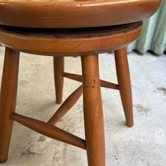 【キツツキ】飛騨産業 回転式 丸椅子 スツール レトロ 木製の画像