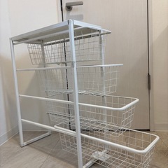 （決）IKEA ヨナクセル　収納コンビネーション4段　ホワイトの画像