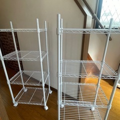 家具　収納　収納棚　 4段　スチールラック　2個セット　倉庫の画像