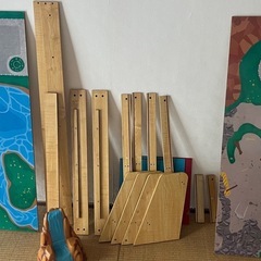 木製汽車レール、プレイテーブルセットの画像