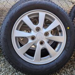 【タイヤ新品】ブリジストン BLIZZAK VRX3 155/65R14 2025年 4本セット ダイハツ純正ホイール 4.5J PCD100 4穴 スタッドレスタイヤ 軽自動車全般にの画像