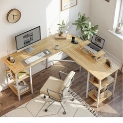 新品同様　　L字パソコンデスクの画像