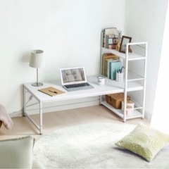 ホワイト ローデスク 机 パソコン プリンター 学習 デスクの画像