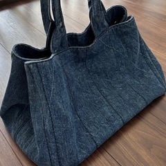 PRADA カナパ デニム トートバッグ ネイビーの画像