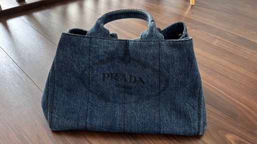 PRADA カナパ デニム トートバッグ ネイビー