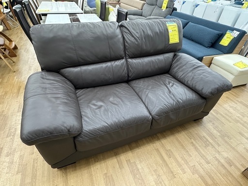 【ドリーム川西店御来店限定】☆ジモティー見たよ♪割引☆2Pソファ　こげ茶色　やや使用感あり／クリーニング済み【2125560000034262】