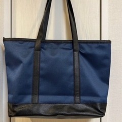 ABAHOUSE（アバハウス）トートバッグ／ネイビー×ブラック／ビジネス・カジュアル兼用の画像