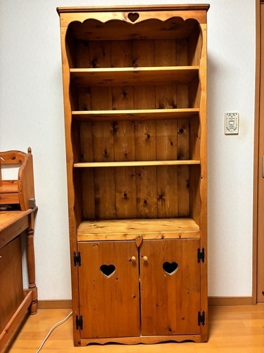 カントリー ハート柄 シェルフ、棚箱