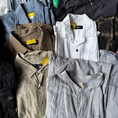 【本日&明日】ガレージフリマ開催中✨メンズシャツどれでも300円！（UNIQLO、GAP、他ブランドmix） ・リネン／コットン／チェック／無地 の画像