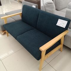 ★リユースのサカイ日立店★HJ8183  2人掛けソファ ダークブルー H68×D64×W133.5 クリーニング済み の画像
