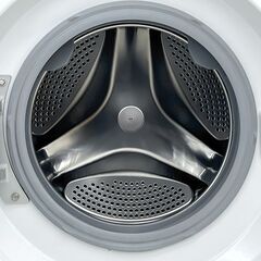 北海道 千歳市/恵庭市 近郊配送 IRIS OHYAMA/アイリスオーヤマ ドラム式洗濯機 HD71-W/S 2019年製 洗濯7.5kg /乾燥機能無 /左開き /部屋干しコース・温水コース搭載の画像