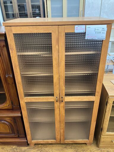 ★リユースのサカイ水戸店★  食器棚 ブラウン H148×D44×W80.5 クリーニング済み MT6059