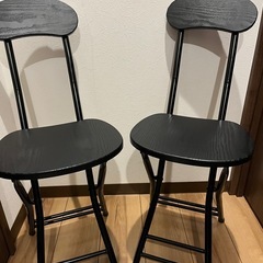 椅子2脚　折りたたみ式の画像