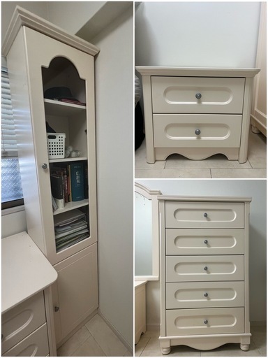 ホワイト収納家具 3点