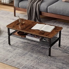 ローテーブル 収納棚付き センターテーブル リビング アジャスタ...