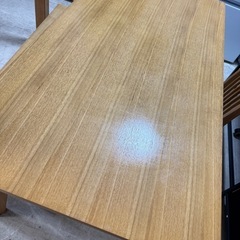 実木　ダイニングテーブル　ベンチ✖︎椅子　食卓の画像