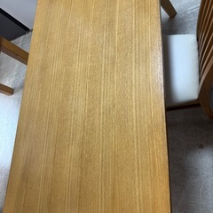 実木　ダイニングテーブル　ベンチ✖︎椅子　食卓の画像