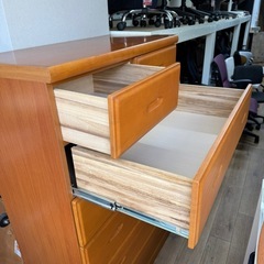 ハイチェスト　6段　タンス　衣類収納　ライトブラウンの画像