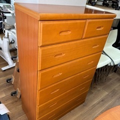 ハイチェスト　6段　タンス　衣類収納　ライトブラウンの画像