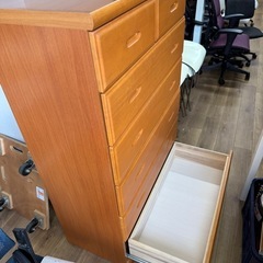 ハイチェスト　6段　タンス　衣類収納　ライトブラウンの画像