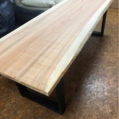 大特価 無垢 一枚板ダイニングテーブル 近場配送無料☆の画像