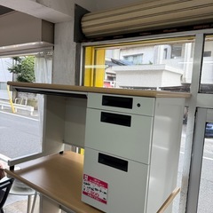 片袖デスク　オフィス用　机　120幅　天板　ナチュラルブラウン　鍵無しの画像