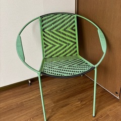 【希少！アフリカンチェアー】グリーン ラウンド　おしゃれ