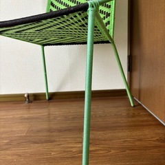 【希少！アフリカンチェアー】グリーン ラウンド　おしゃれの画像