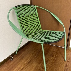 【希少！アフリカンチェアー】グリーン ラウンド　おしゃれの画像